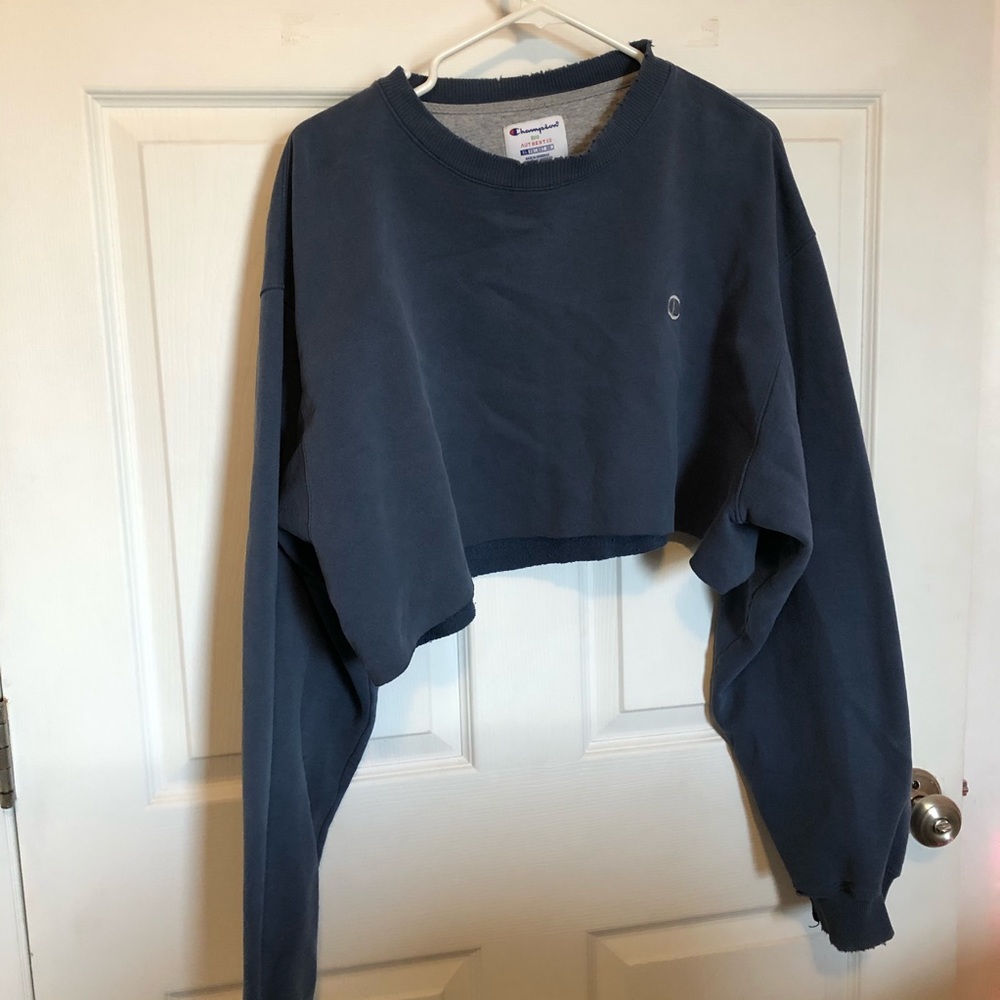 distressed champion crop top